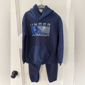 Under Armour Navy Blue Hoodie and Jogger Set with Logo size 6